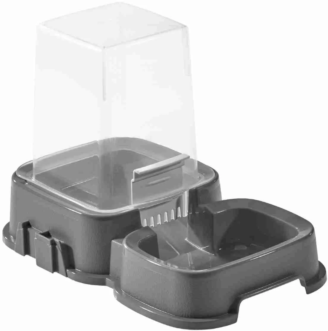 Tontarelli Dávkovač PET malý 1,4L transparent/grafit 1×1ks, dávkovač krmiva pre domáce zvieratá