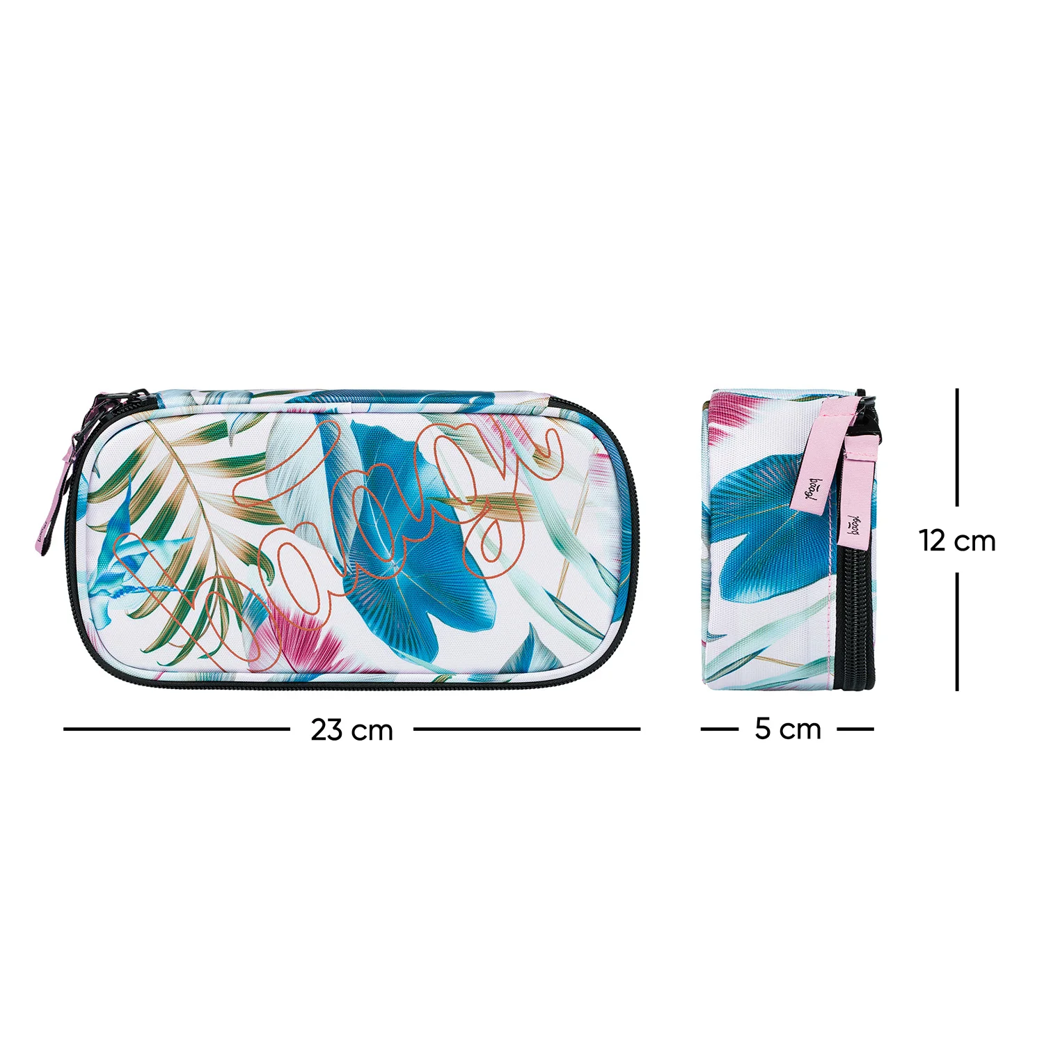 Baagl školský peračník Etui Leafs čierny, s chlopňou