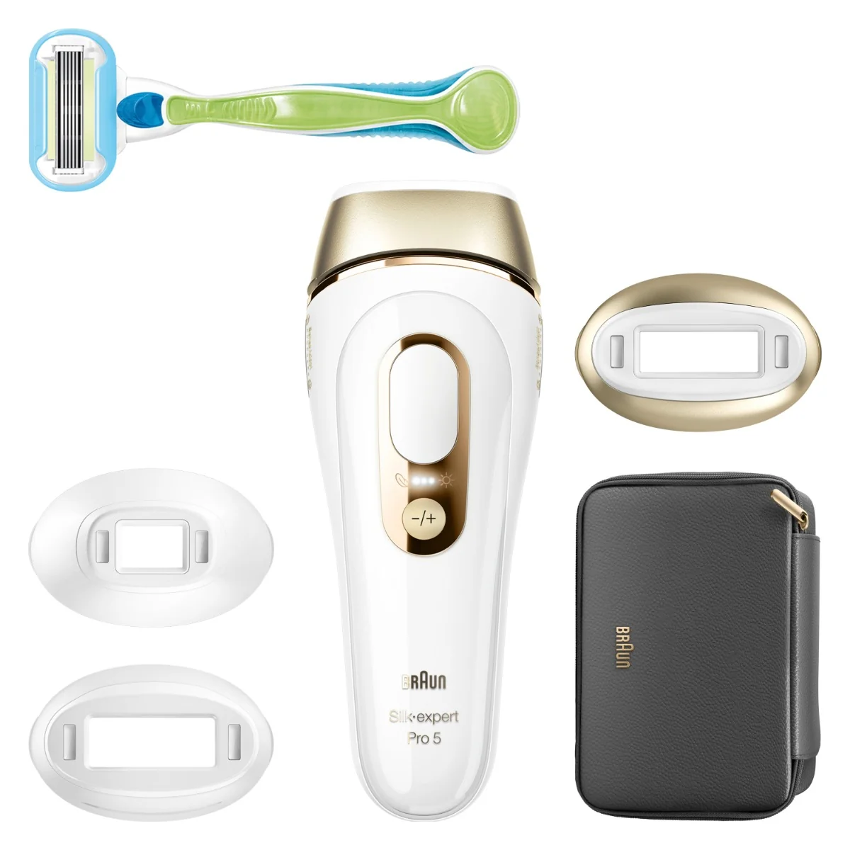 Braun IPL Silk·expert Pro 5, Odstraňovanie Chĺpkov v Pohodlí Domova, S Puzdro, 3 Hlavice, PL5242 1×1 ks, epilátor