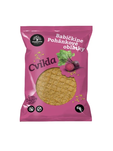 HAPPYLIFE Babičkine pohánkové oblátky cvikla 60 g