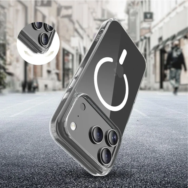 Tech-Protect FlexAir Hybrid CC MagSafe kryt na iPhone 17 Pro, priesvitný ný