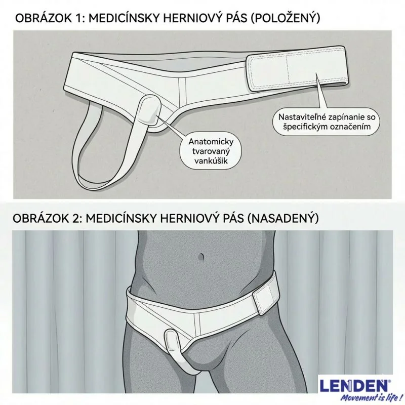 LENDEN® Slabinový prietržový pás na pruh – ľavostranný (herniový pás), Veľkosť: XXL