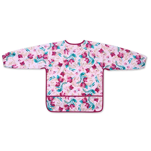 BABYONO Podbradník s dlhým rukávom Floral, 35 x 52cm, 2-4r 1×1 ks, podbradník s dlhým rukávom