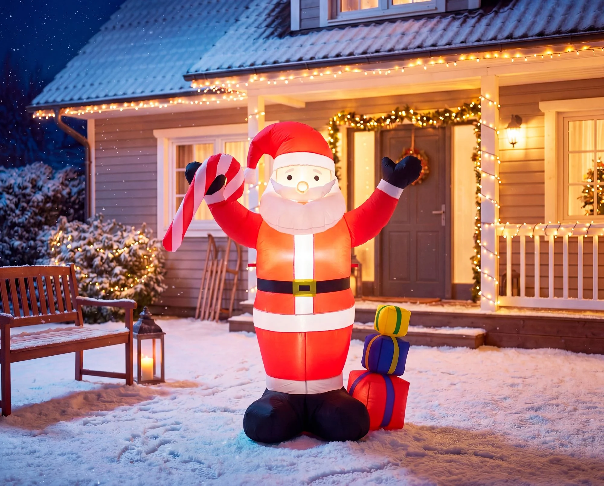 MagicHome vianočný LED Santa, 1 ks 9 LED, IP44, 70x148x185 cm