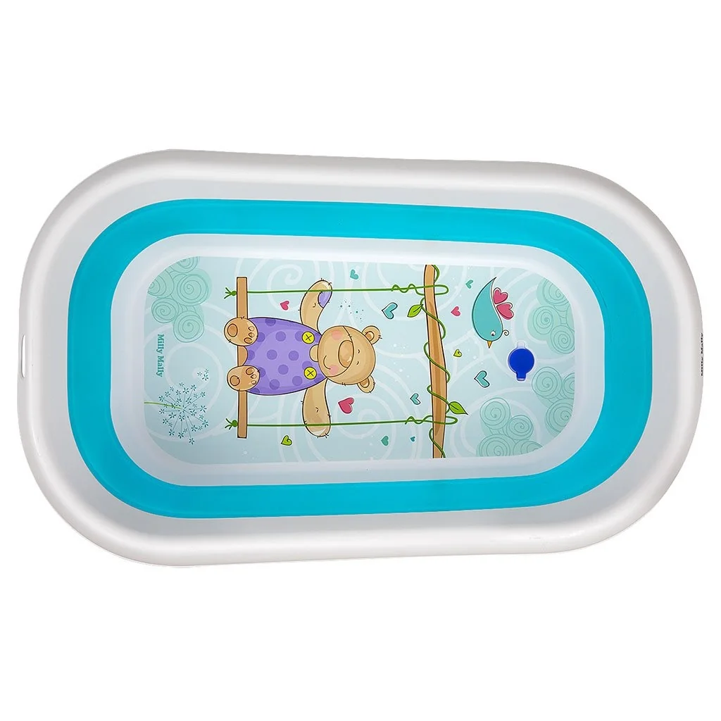 Skladacia detská vanička Macko Aqua - modrá