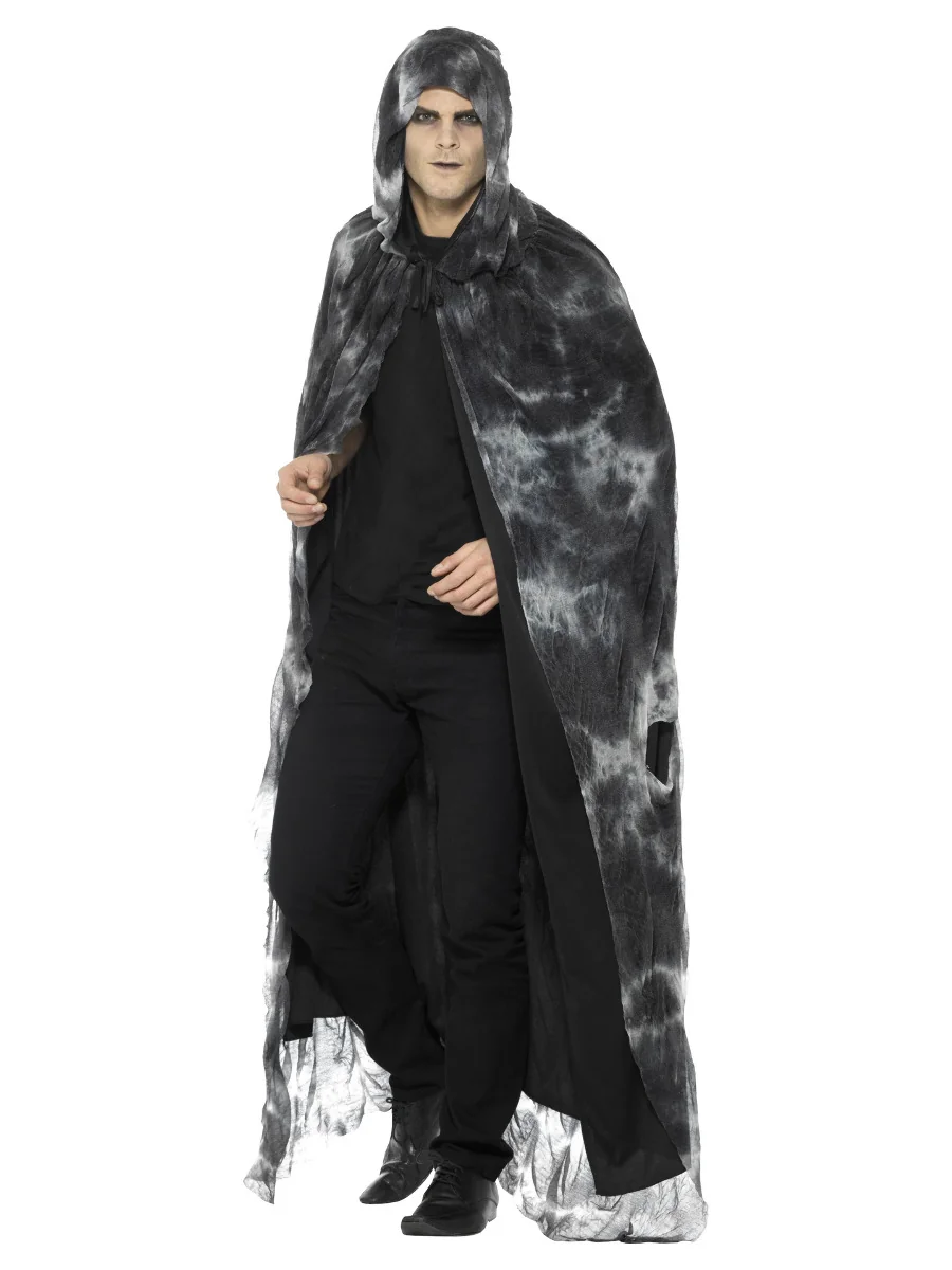 Čierno-sivý plášť s kapucňou unisex