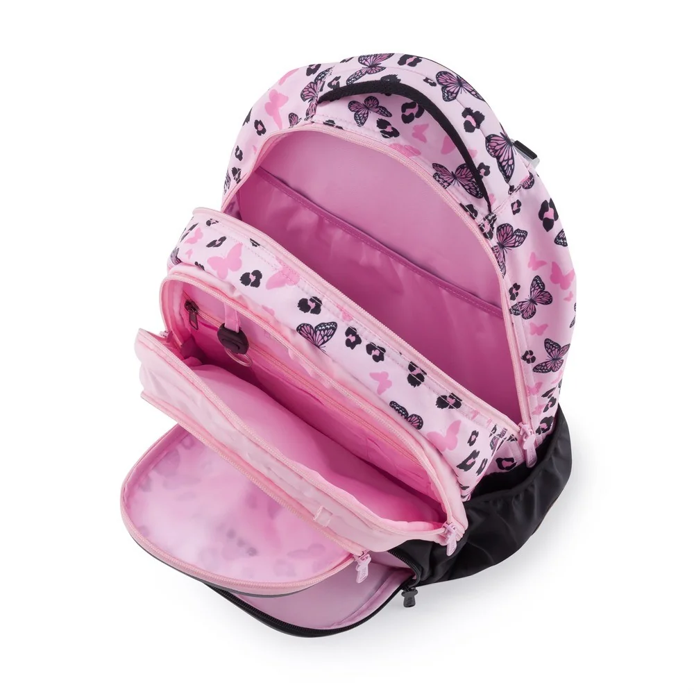 Školský batoh OXY NEXT Butterfly pink ružový, ergonomický
