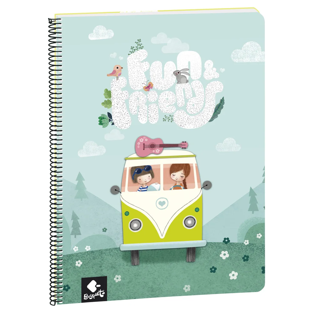 2x Busquets Blok špirála A4 80 listový Fun Friends-Busquets