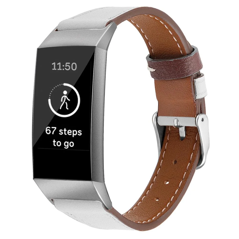 BStrap Leather Italy (Large) remienok na Fitbit Charge 3 / 4 white