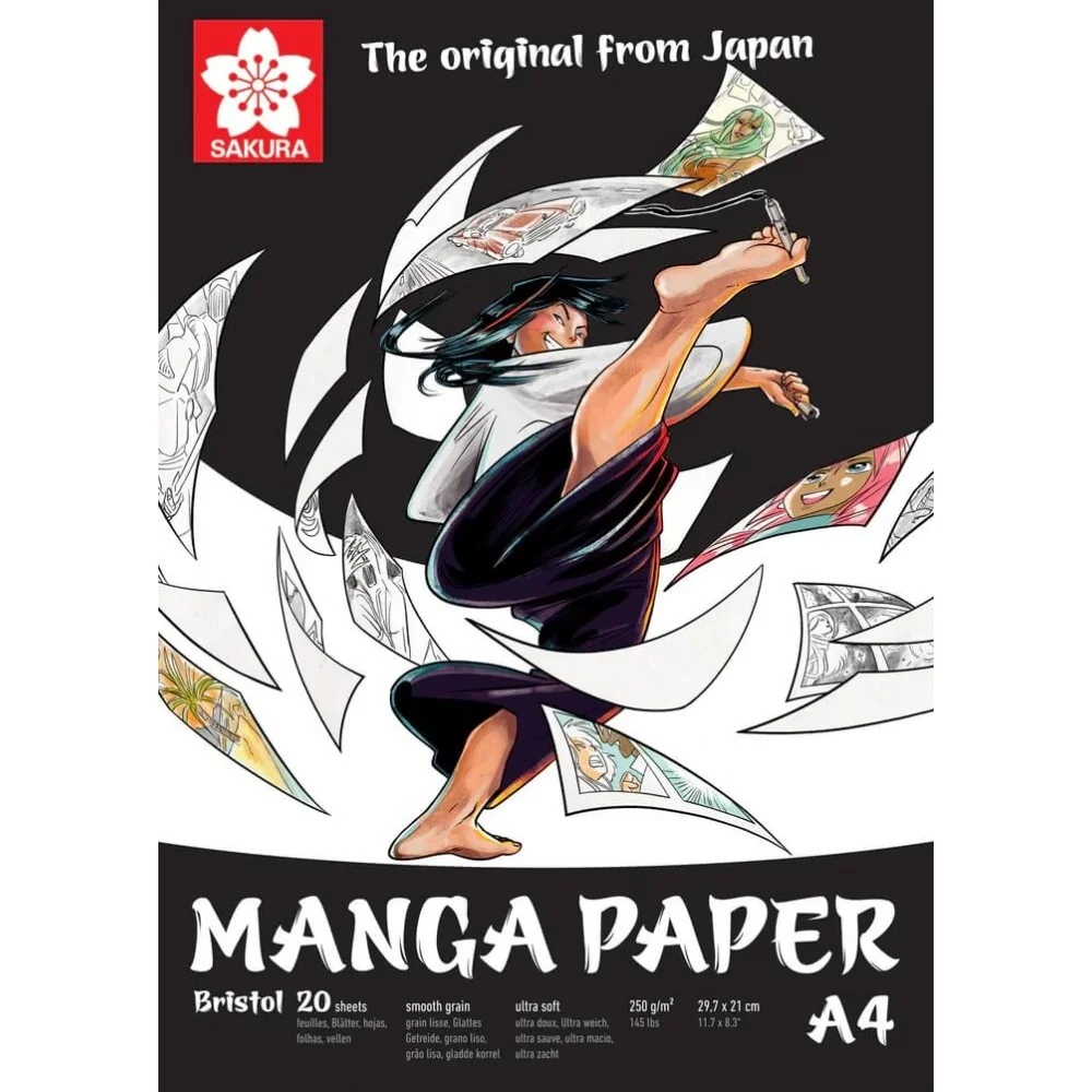 Sakura Manga blok SAKURA 29,7 x 21 cm (A4), 250 g, 20 listov-Sakura
