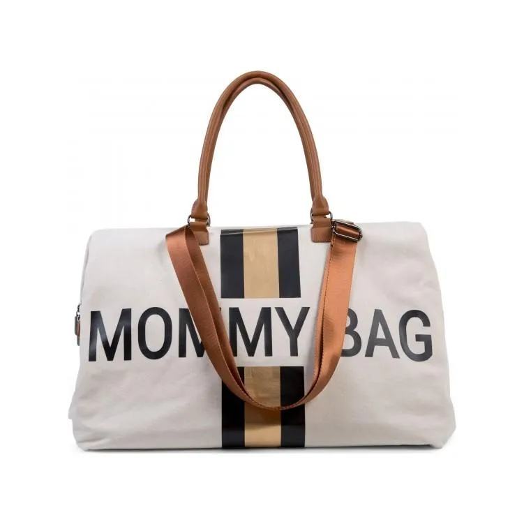 CHILDHOME Prebaľovacia taška Mommy Bag Big Off White / Black Gold 1×1 ks