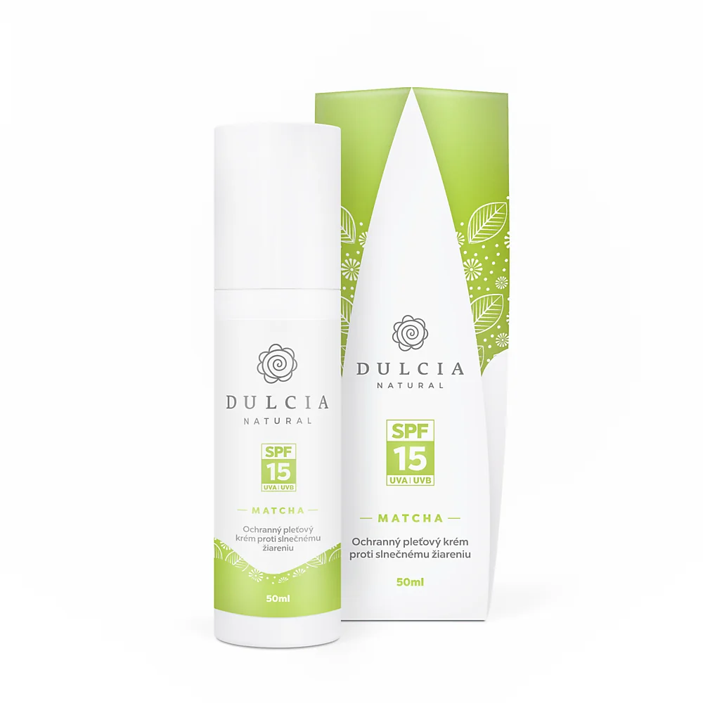 Dulcia natural - Ochranný pleťový krém proti slnečnému žiareniu - SPF 15 Matcha face care cream - SPF 15