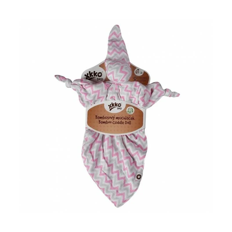 XKKO Bambusový maznáčik - Scandinavian Baby Pink Chevron
