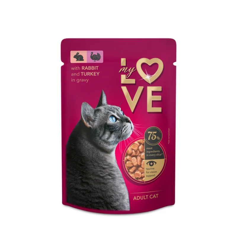 My Love kapsička pre mačky ragú s králičím a morčacím mäsom 85 g (2183)