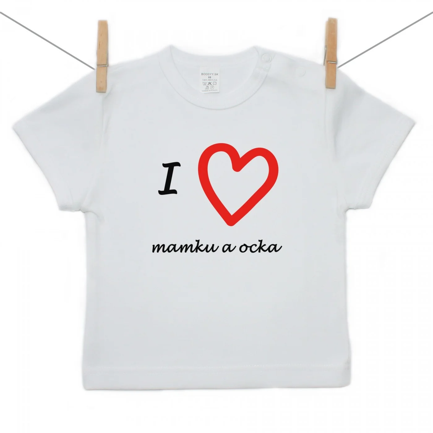 Boodyy Tričko s krátkym rukávom I love mamku a ocka Veľkosť: 74