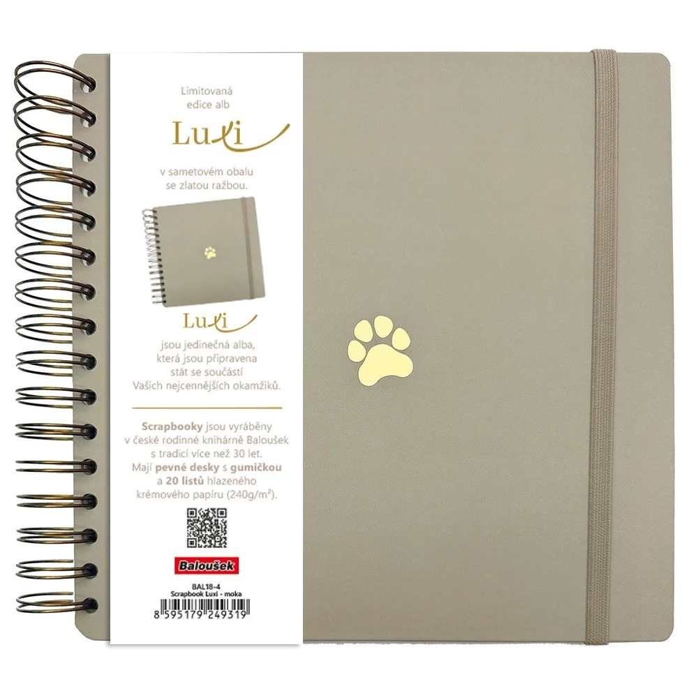 Scrapbook Luxi 21 × 21 cm, moka, lamino 21 × 21 cm, moka