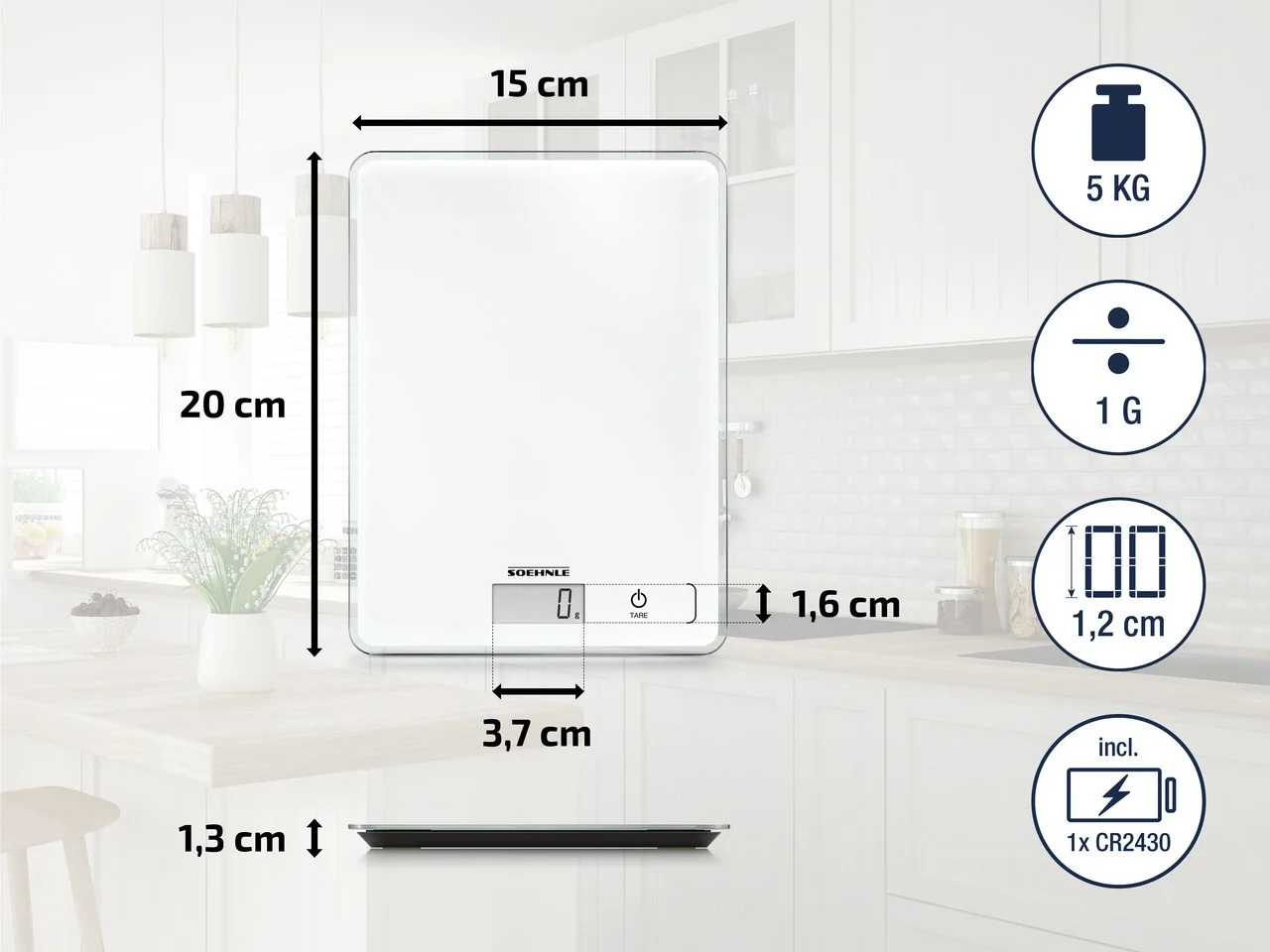 Soehnle Kuchynská váha Page Compact 300 1×1 ks, kuchynská váha