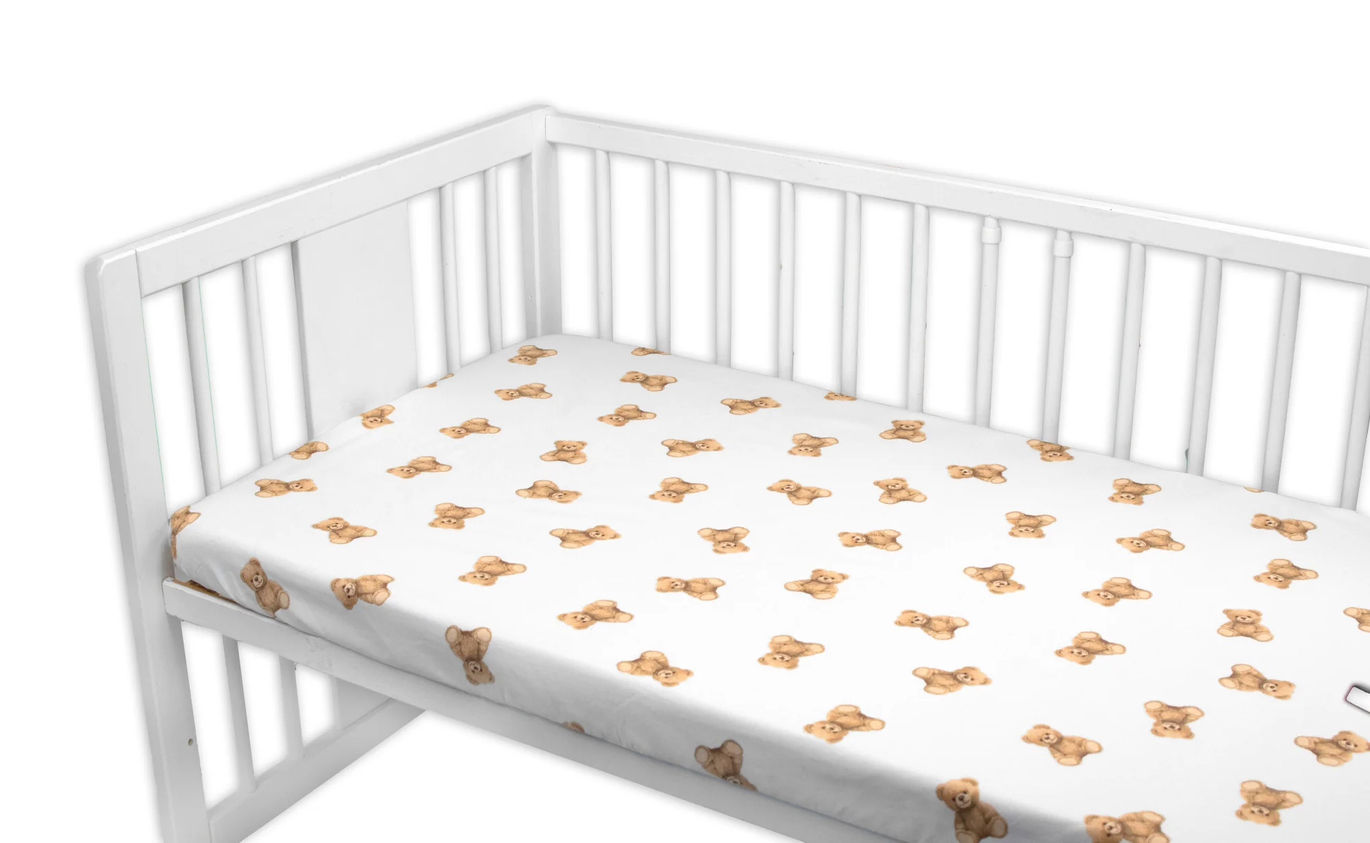 Prestieradlo do postieľky 120x60cm, Míša - biely s potlačou