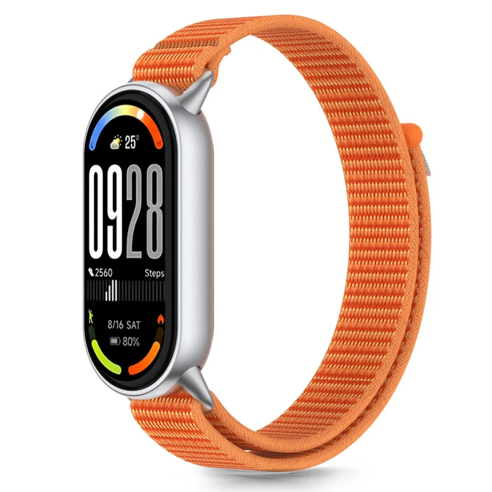Tech-Protect Nylon Stripe remienok na Xiaomi Smart Band 8 / 9 / 10, orange/grey ange/grey