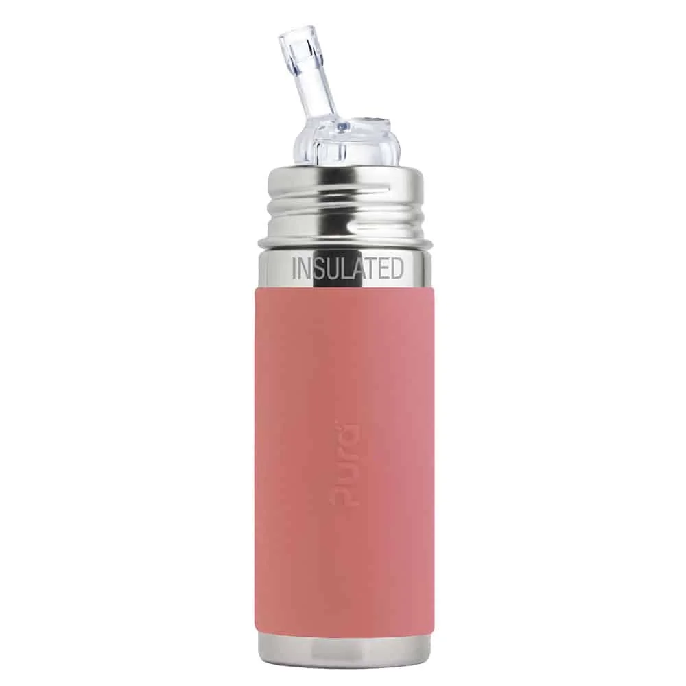 Pura TERMO fľaša so slamkou 260ml - rose
