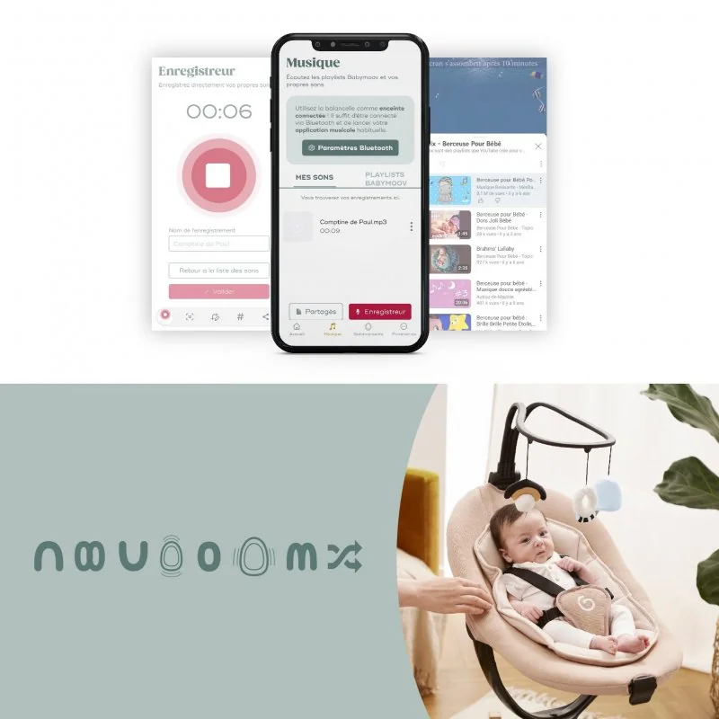 Babymoov hojdačka Swoon Evolution Connect Mocca