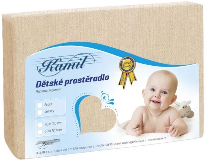 Detské prestieradlo JERSEY 60x120 015 sv. béžová J1 1×1 ks, detské prestieradlo