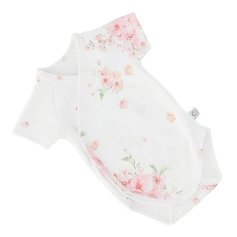 Yosoy Dojčenské body krátky rukáv 100% organická bavlna Japanese Flower 62
