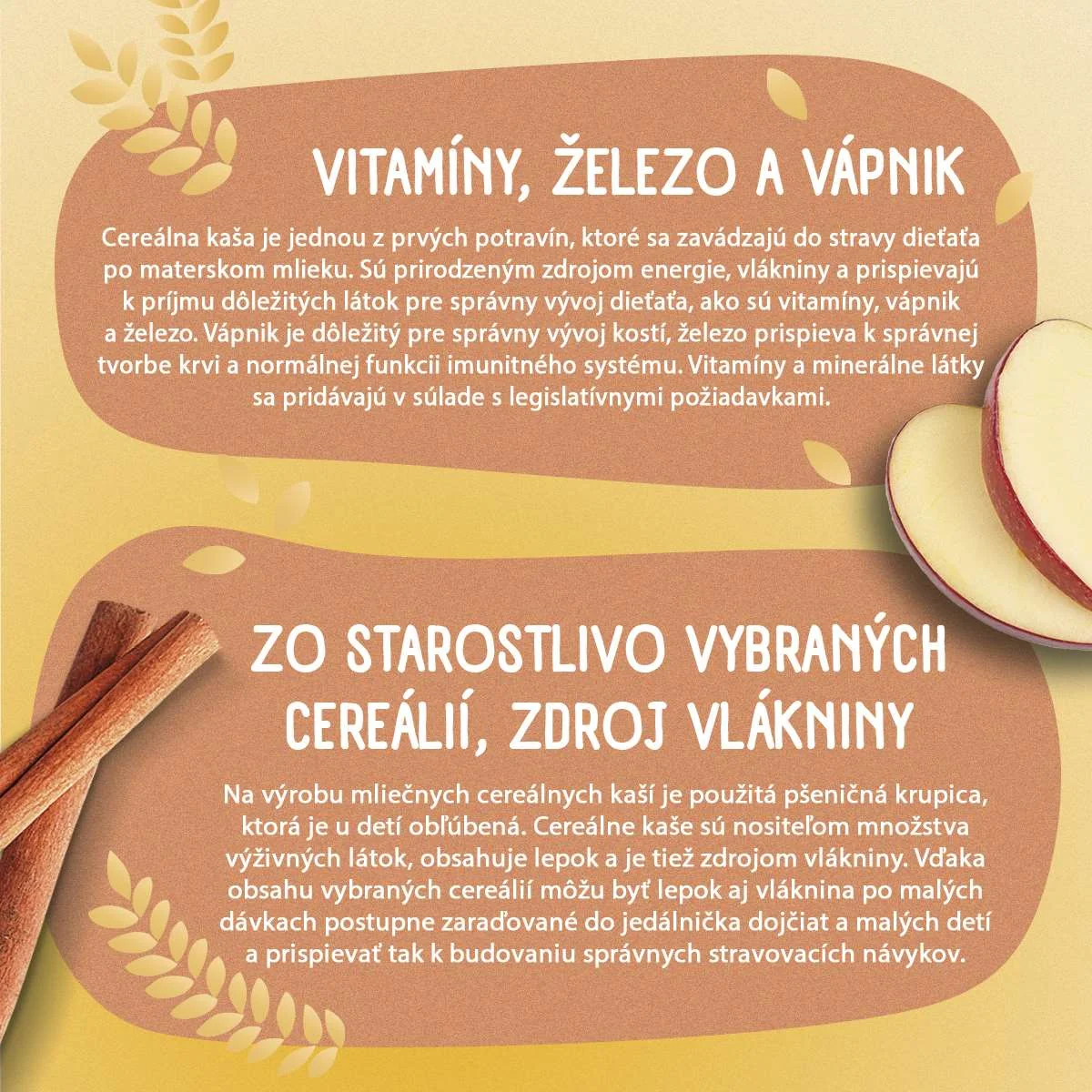 Sunar mliečna kaša krupicová príchuť škorica, jablko na dobrú noc 1×210 g, instantná, obilno-mliečna kaša, od ukončeného 6. mesiaca
