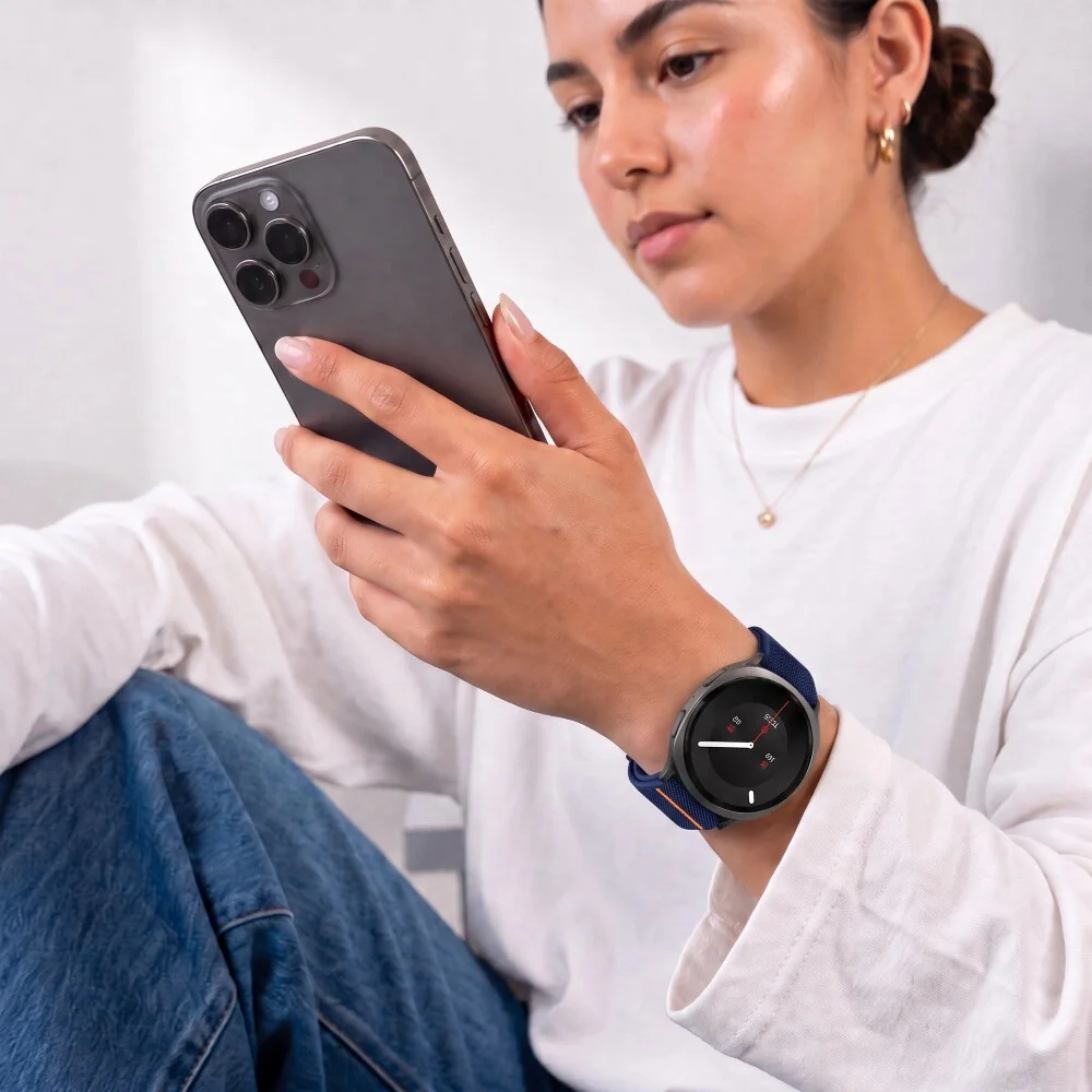 Tech-Protect Nylon Clasp remienok na Samsung Galaxy Watch Ultra 1 / 2 2024-2026 (47mm), navy blue
