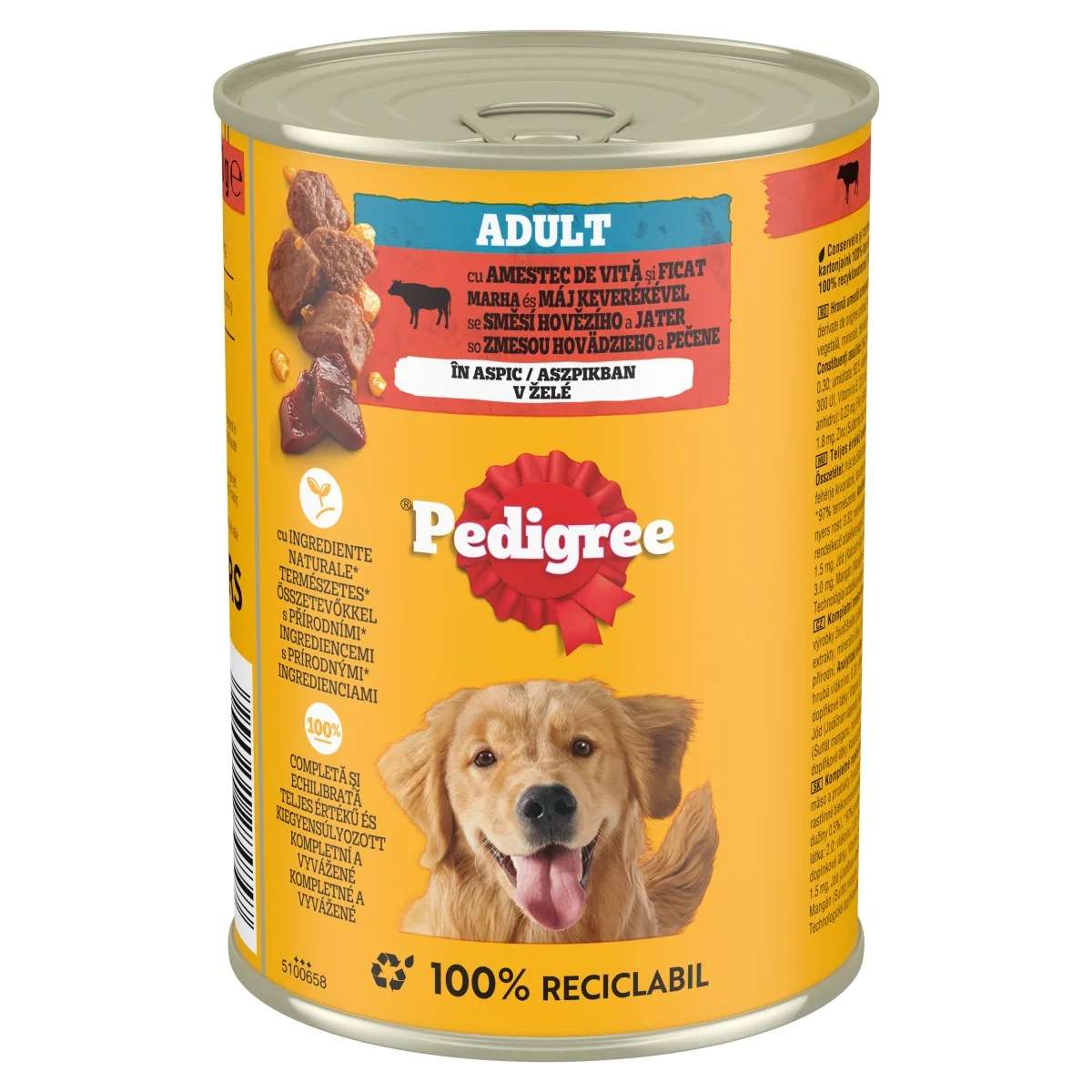 PEDIGREE Konzerva s hovädzím v želé 400g 1×400 g, konzerva pre psy