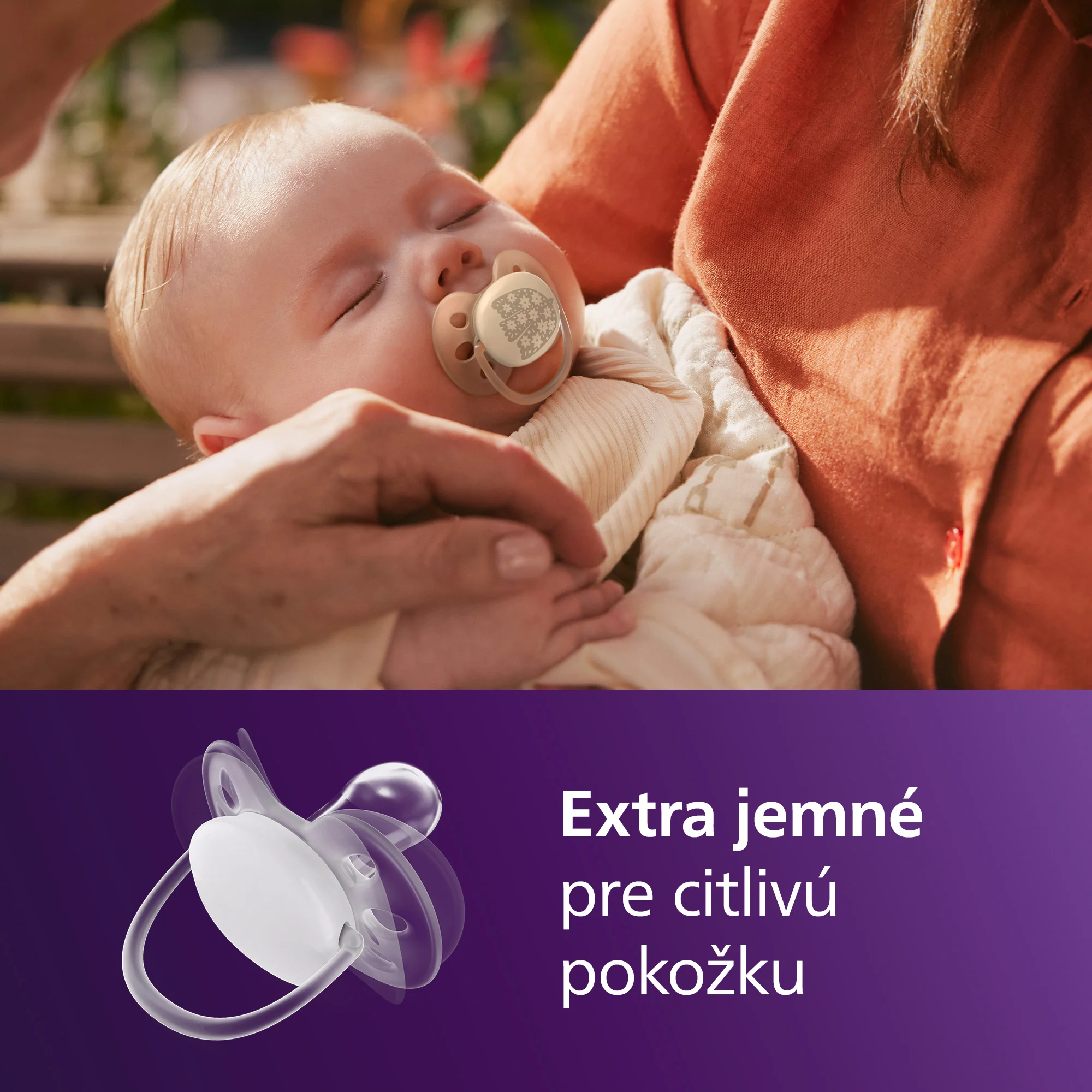 Philips AVENT - Cumlík Ultrasoft s obrázkom SCF091/41, 0-6 m, neutral 2 ks