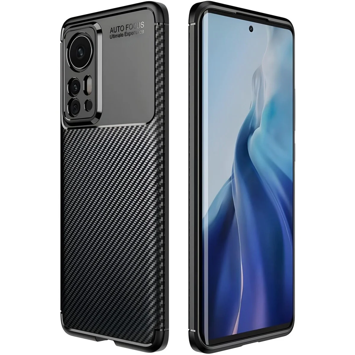 Puzdro Carbon Bush Elite pre Xiaomi 12 Pro - Čierna