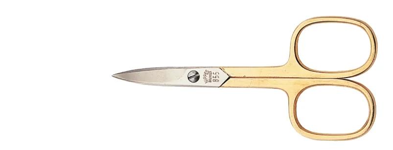 Nippes Nožničky na nechty zahnuté zlátené 9 cm 1 ks