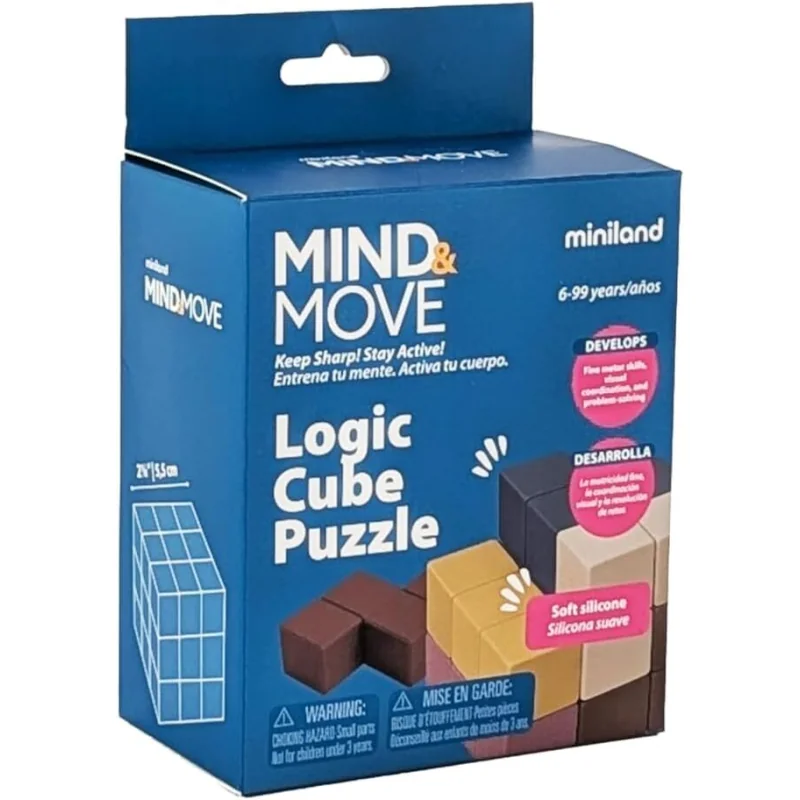 Miniland Logická kocka 3D puzzle Mind&Move – Priestorová skladačka pre deti
