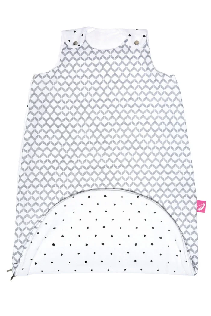 MOTHERHOOD Vak na spanie mušelínový 2v1 Zip a Round Grey Classics 3-18 m 0,5 tog 1×1 ks, spací vak