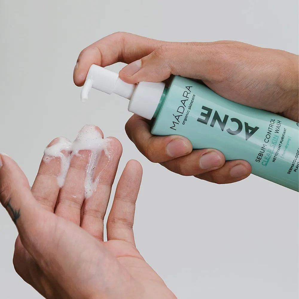 Mádara ACNE Sebum Control Clear Skin Umývací Gél 1×140 ml, prírodná čistiaca pena