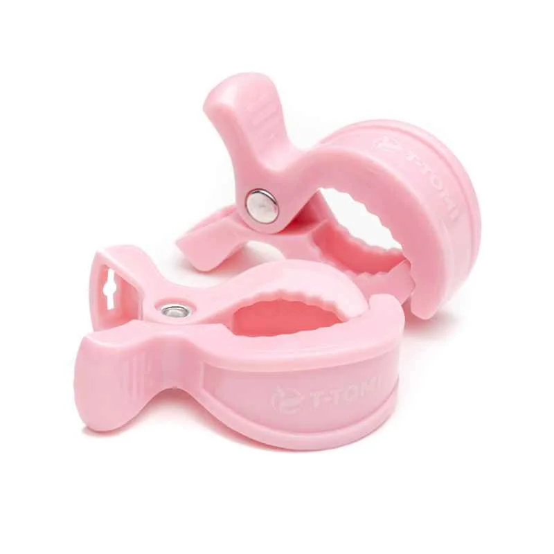 T-TOMI Klip Pastel pink 1×2 ks, klip na kočík