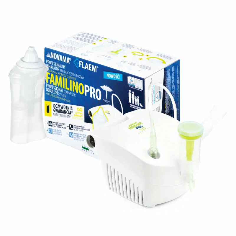 NOVAMA Familino Pro by Flaem kompresorový inhalátor s Rhino Clear Ergo 