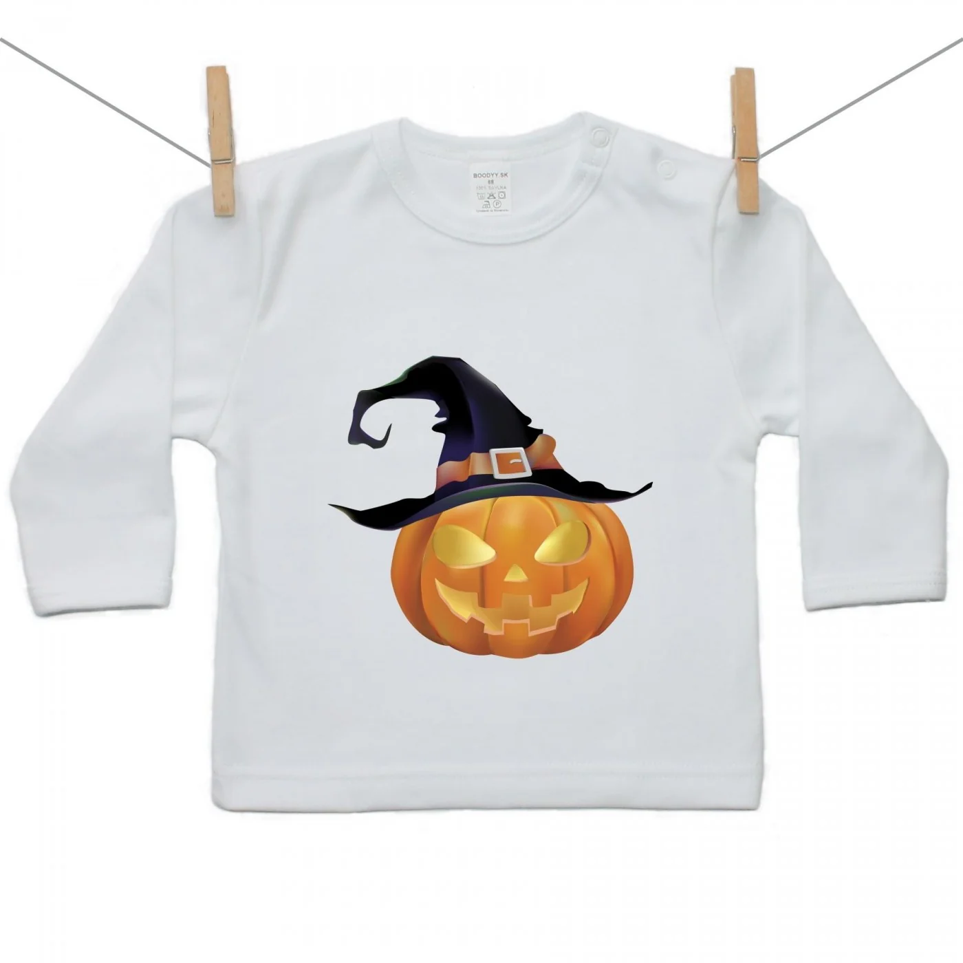 Boodyy Tričko s dlhým rukávom Halloween tekvica Veľkosť: 128