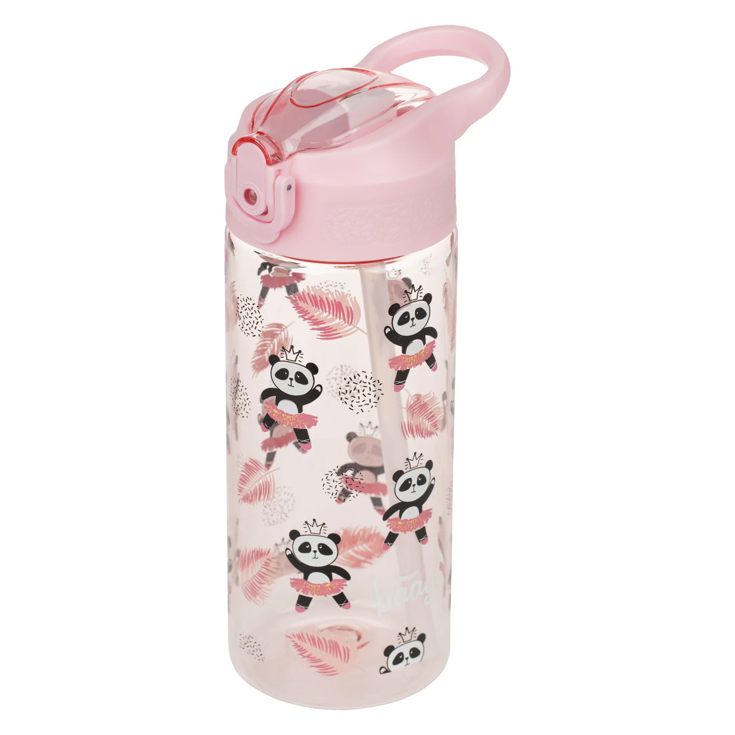 Baagl tritanová fľaša na nápoje so slamkou Panda 500 ml Detská fľaša 500 ml