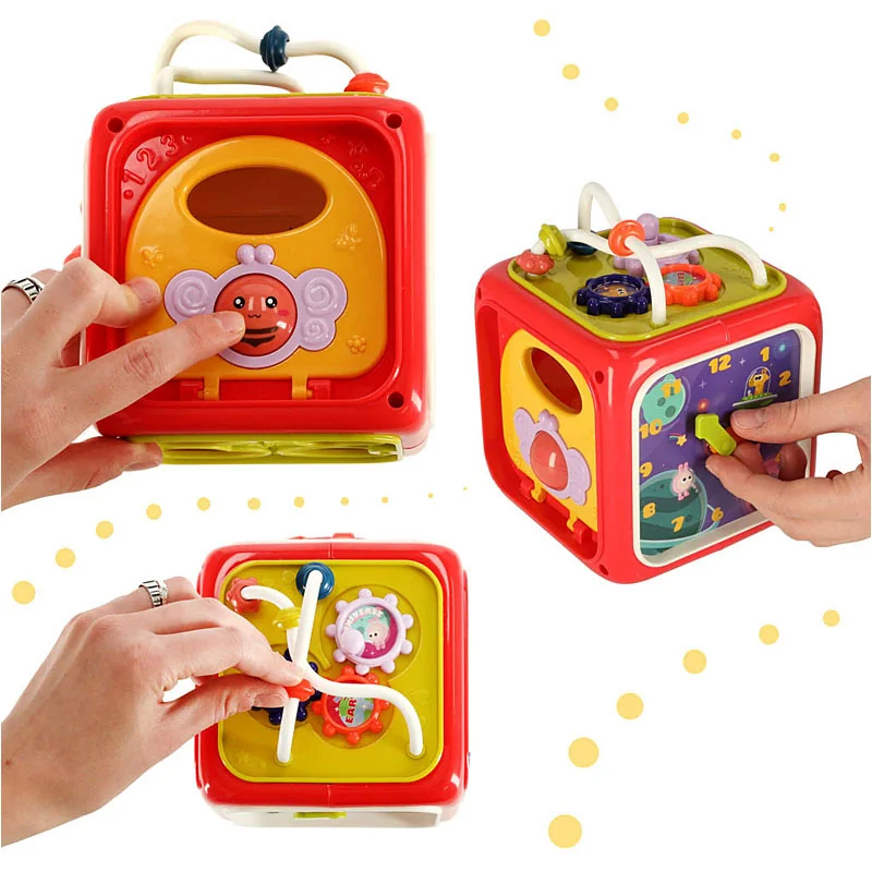 Kocka edukačná interaktívna ACTIVITY CUBE BOX 6v1 12x12x15,5cm modrá