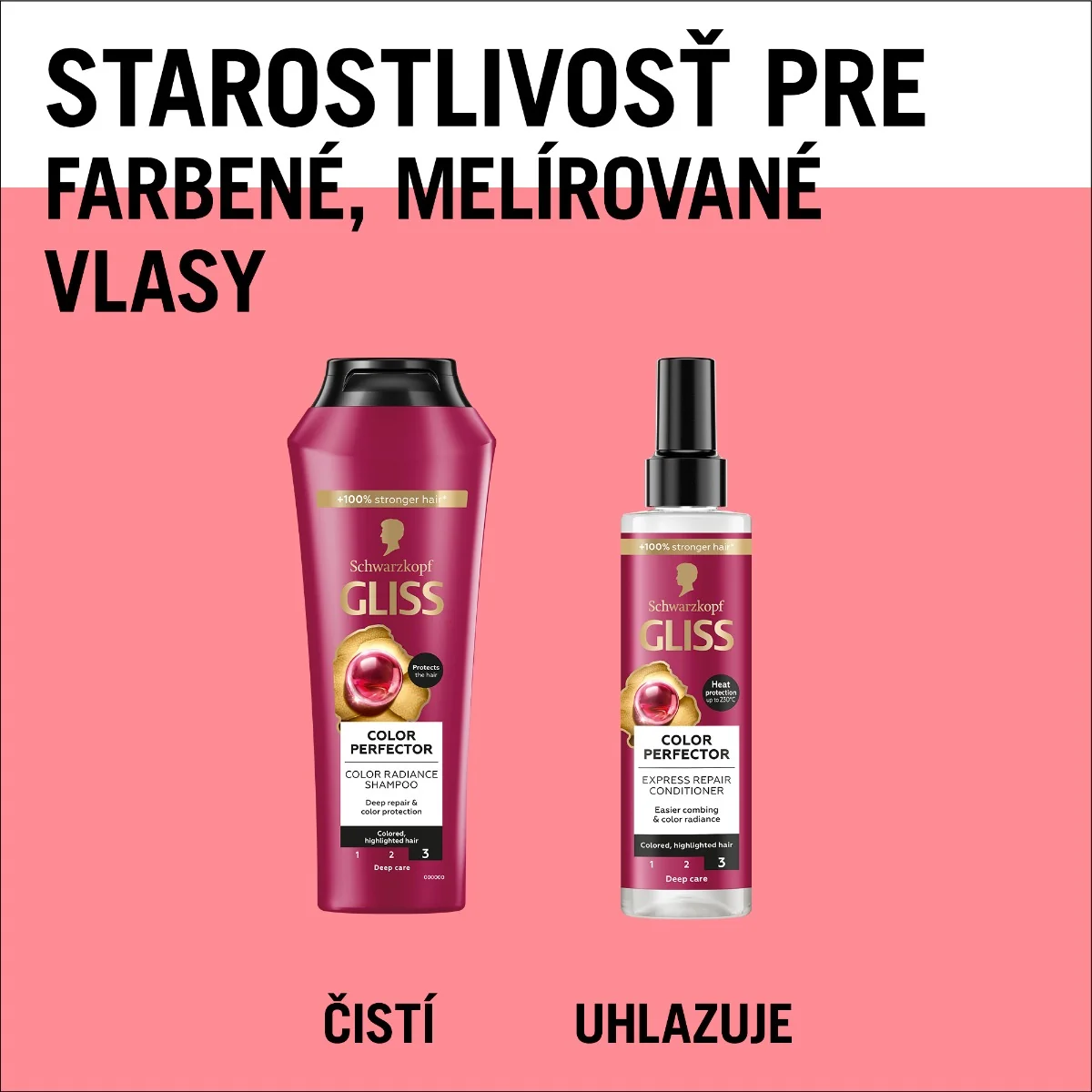 Schwarzkopf Gliss šampón pre farbené Color Perfector 1×400 ml, šampón