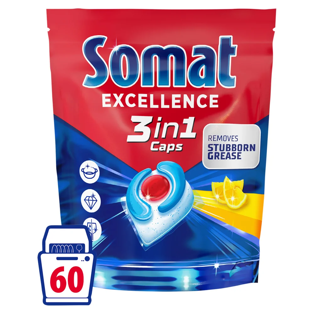 Excellence 3in1 Lemon kapsule do umývačky riadu 60 ks