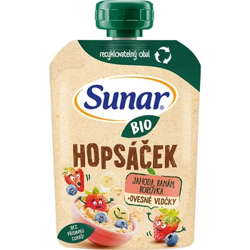 SUNAR BIO HOPSACEK jahoda, banán, čučoriedka, ovos 1×100 g, ovocný príkrm