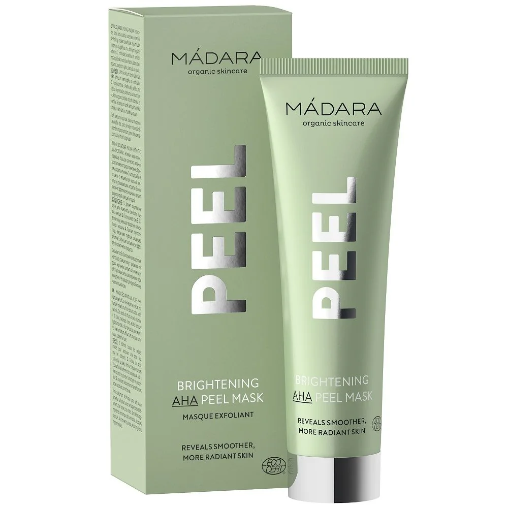 Mádara PEEL Rozjasňujúca peelingová maska s AHA kyselinami 1×60 ml, peelingová maska