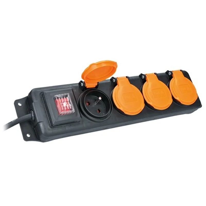 Predlžovací kábel 5m/4z 3x1,5 IP44 SOLIGHT PP333