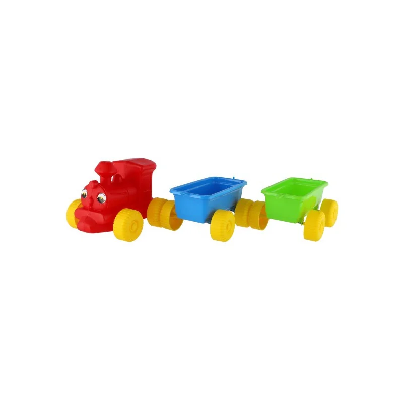 Teddies Vlak + 2 vagóny plast 60 cm v sieťke