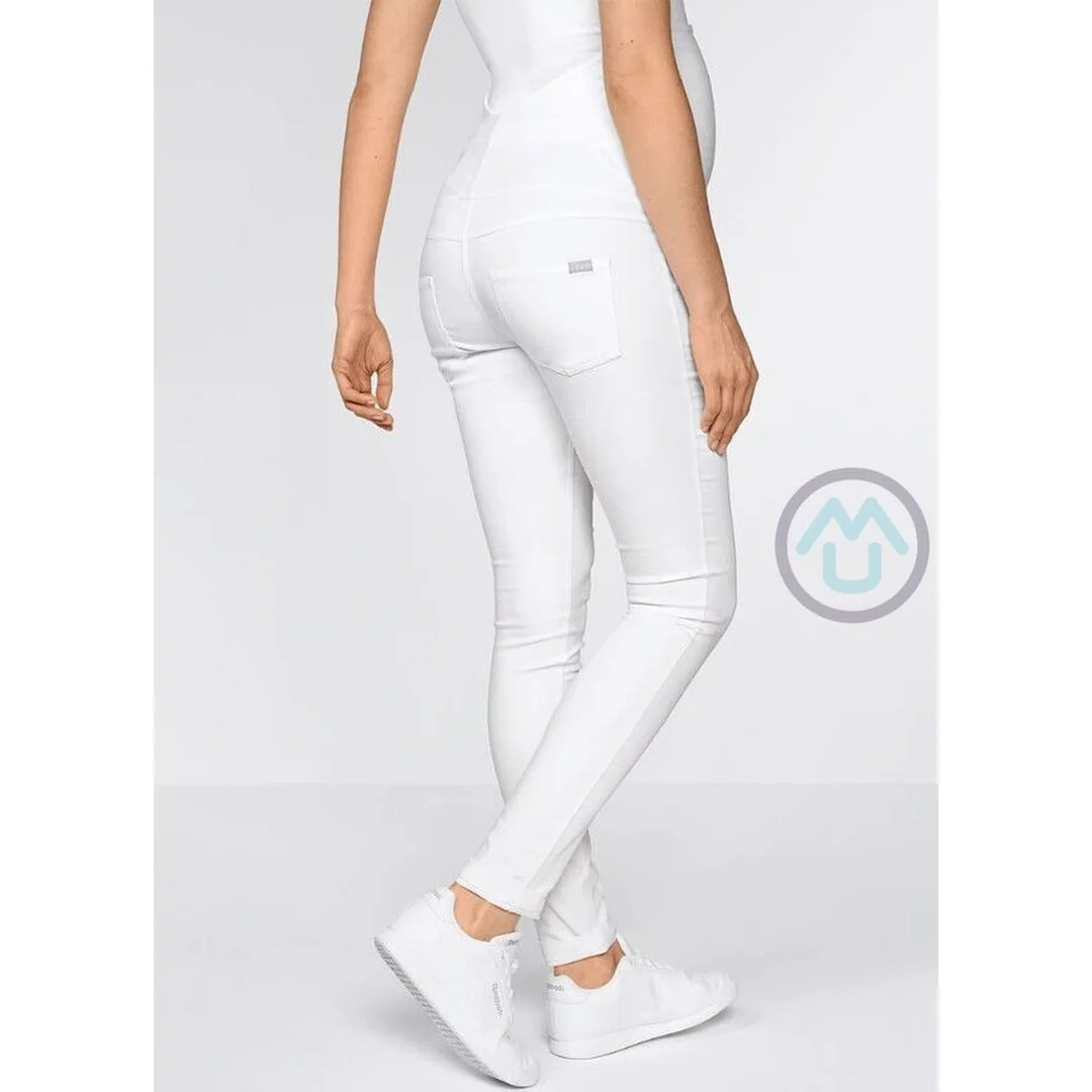 Tehotenské nohavice SOFT STRETCH - biela 2XL