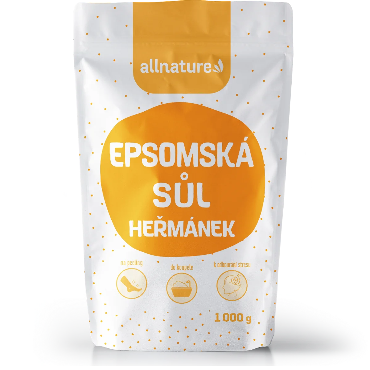 Allnature Epsomská Soľ Harmanček 1000g 1×1000 g, epsomská soľ do kúpeľa