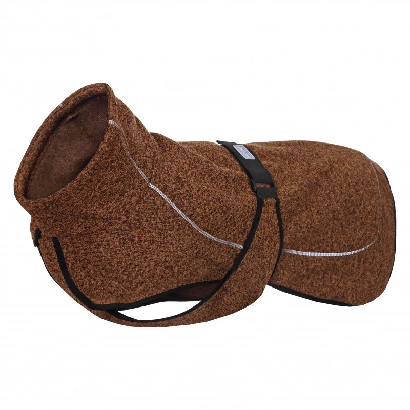 Flísová bunda pre psa Rukka Comfy Knit hnedá, Veľkosť: 45